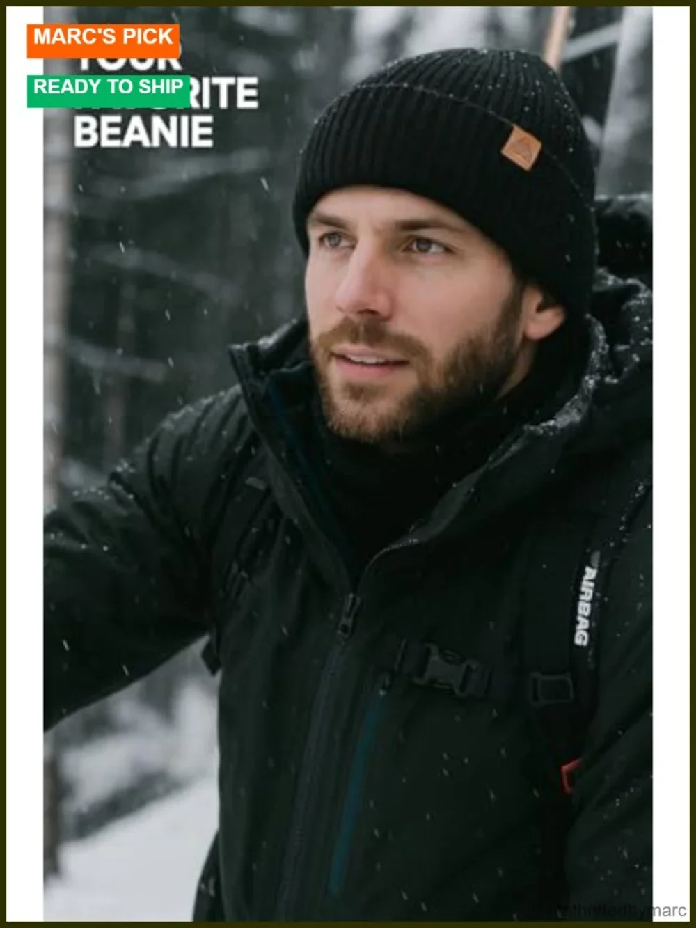 100% Merino Wool Beanie Hat for Big Heads - Warm Soft Knit Winter Hat Hiking